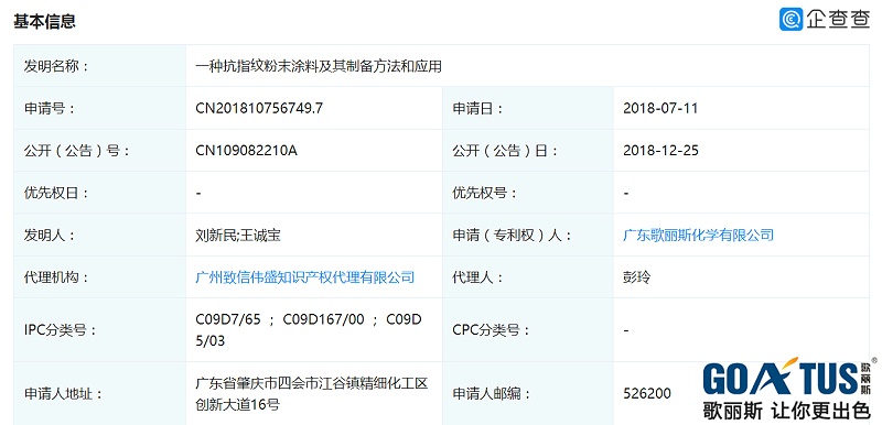 抗指纹粉末涂料专利